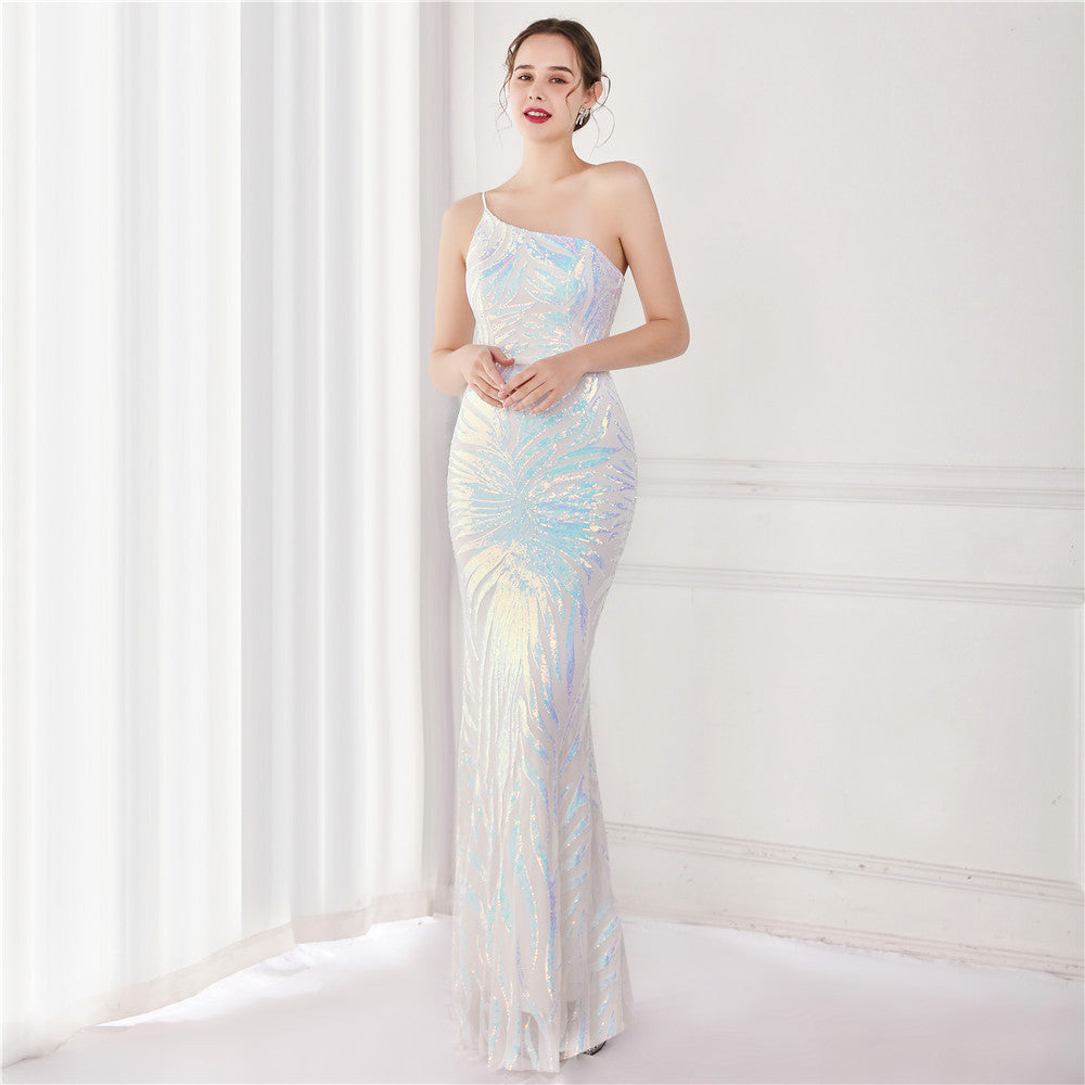 Shimmering Sequin Fairy Celebrity Evening Party Dress