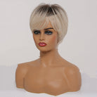 Short Straight Ombre Blonde Synthetic Hair Wigs With Bangs