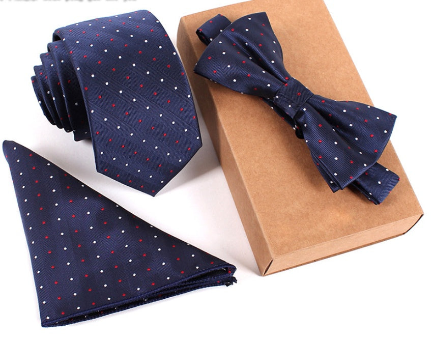 Slim Necktie & Bow Tie Three-Piece Set for Men