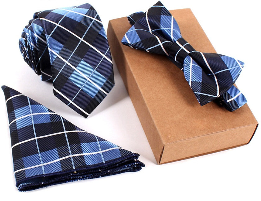 Slim Necktie & Bow Tie Three-Piece Set for Men