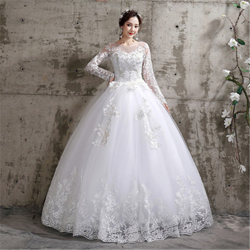 Slim and Elegant Wedding Dress with Bridal Sleeves