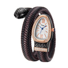 Snake Watch Fashion Quartz Watch Diamond Leather Strap