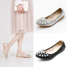 Soft Bottom Pointed Toe Flat Bottom Rhinestone Pumps Women