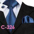 Solid Silk Men's Tie Set for Suits with Handkerchief