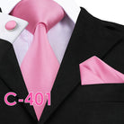 Solid Silk Men's Tie Set for Suits with Handkerchief