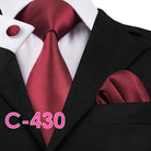 Solid Silk Men's Tie Set for Suits with Handkerchief