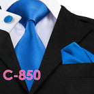 Solid Silk Men's Tie Set for Suits with Handkerchief