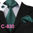 Solid Silk Men's Tie Set for Suits with Handkerchief