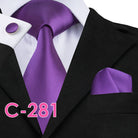 Solid Silk Men's Tie Set for Suits with Handkerchief