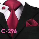 Solid Silk Men's Tie Set for Suits with Handkerchief