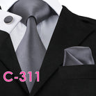 Solid Silk Men's Tie Set for Suits with Handkerchief