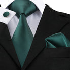 Solid Silk Men's Tie Set for Suits with Handkerchief