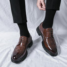 Spring And Autumn Men's Brogue Business Formal Wear Leather Shoes.