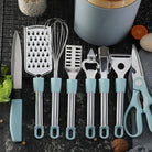 "Stainless Kitchen Gadgets: Utensils Tray, Peeler, Egg Scissors - Perfect Gifts!"