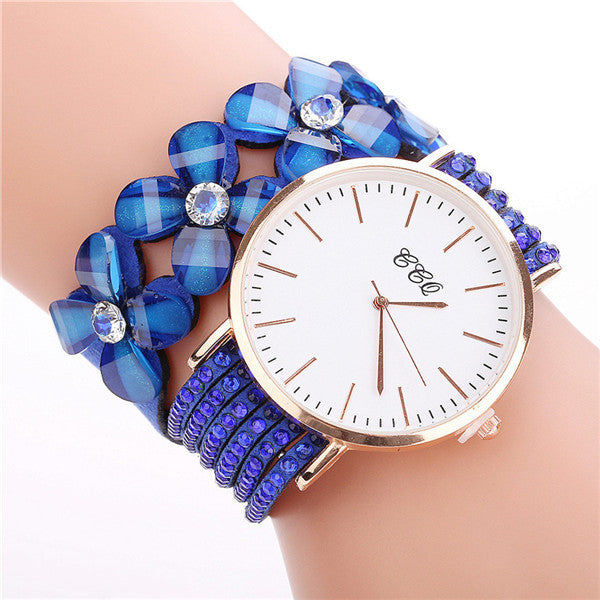 Stainless steel shell quartz watches Women luxury brand velvet drill band watch Ladies high quality fashion clock