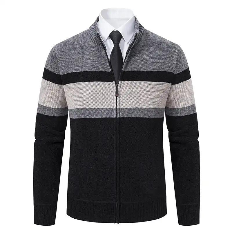 "Stand Collar Casual Sweater Coat for Men."