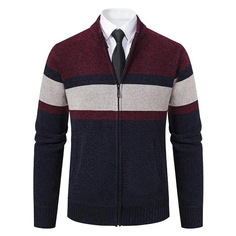 "Stand Collar Casual Sweater Coat for Men."