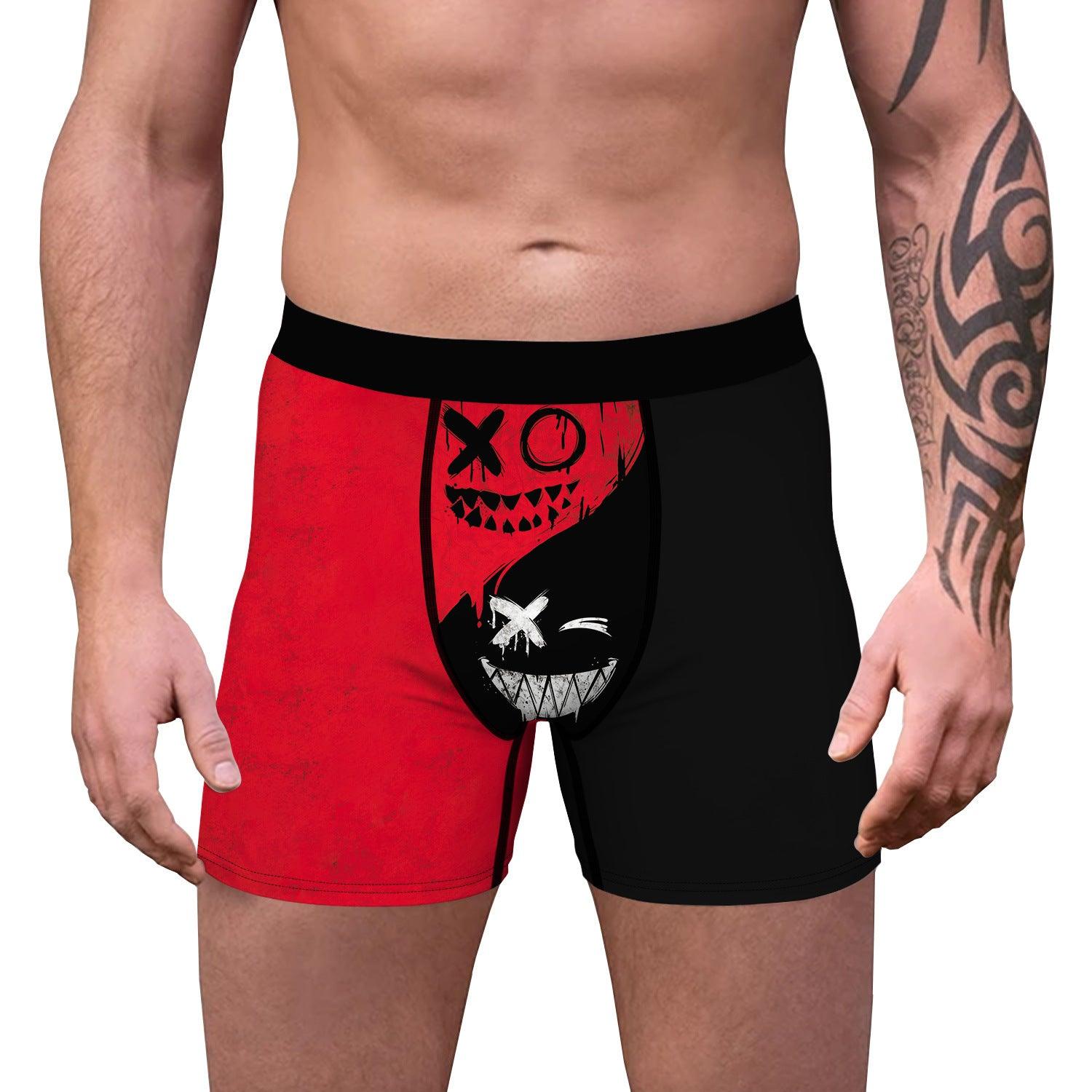 Star digital printing men's underwear: Breathable polyester fabric for comfort and style.