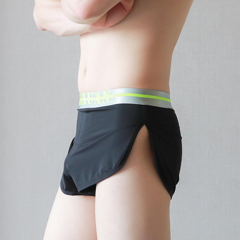 Stay cool and comfortable all day long with our Underwear Ice Silk Split Home Shorts for Men.