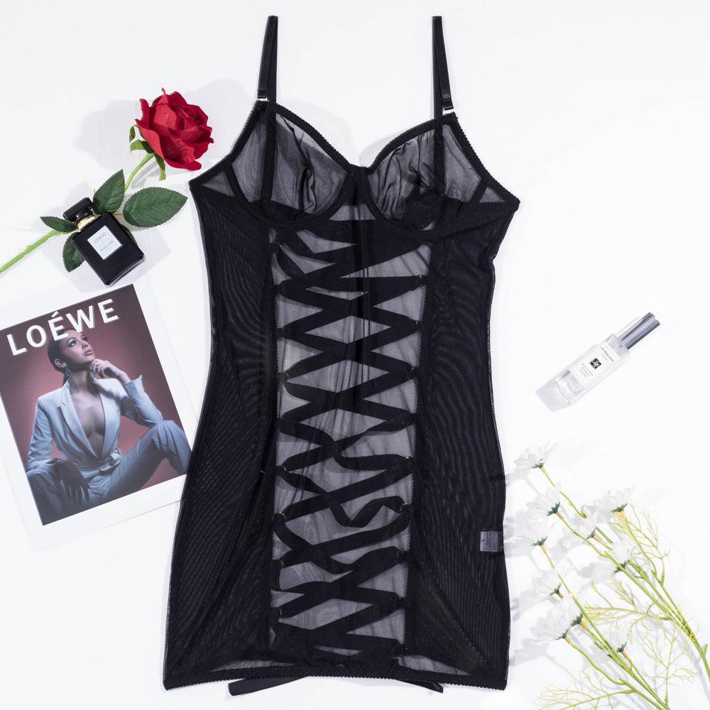 Steel Ring Mesh Camisole See-through Backless Body-shaping Corsets