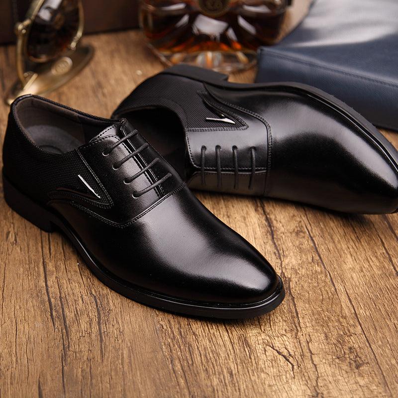 Step Up Your Style: Breathable Leather Business Formal Shoes for Men with Pointed Toes.