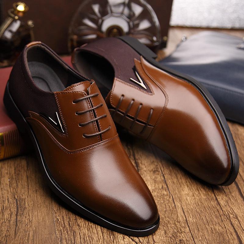 Step Up Your Style: Breathable Leather Business Formal Shoes for Men with Pointed Toes.