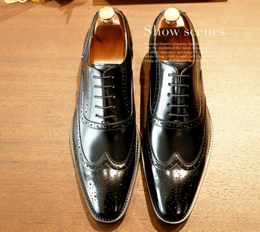 Step into Timeless Elegance: British-Inspired Men's Leather Business Shoes, Featuring a Sleek Pointed Toe.