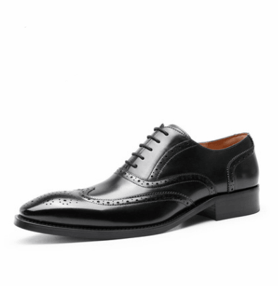 Step into Timeless Elegance: British-Inspired Men's Leather Business Shoes, Featuring a Sleek Pointed Toe.