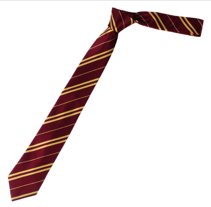 Striped Halloween Cosplay Tie - Gryffindor & Slytherin Inspired