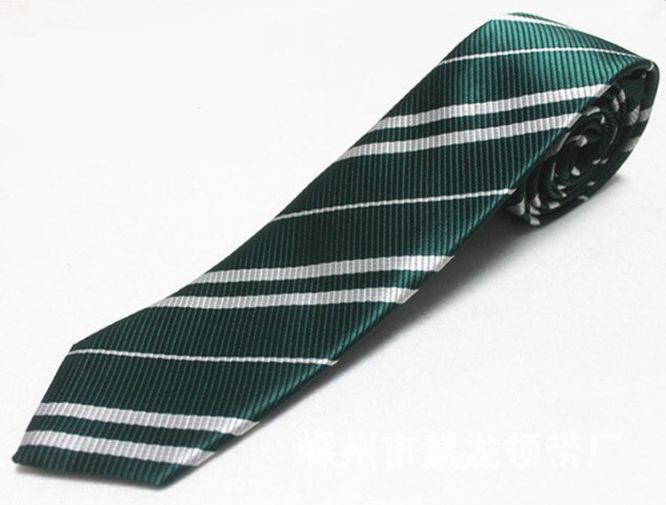 Striped Halloween Cosplay Tie - Gryffindor & Slytherin Inspired