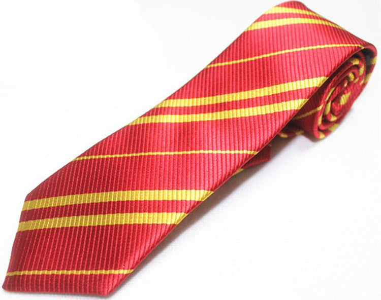 Striped Halloween Cosplay Tie - Gryffindor & Slytherin Inspired