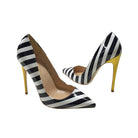 Striped High Heels 12CM Pointed Toe Stiletto Pump Women