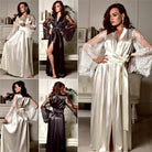 Stylish Sexy Summer Lingerie Womens Silk Robe Dress Pajama