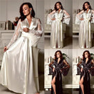 Stylish Sexy Summer Lingerie Womens Silk Robe Dress Pajama