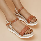 Summer Thick-soled Braided Design Sandals New Fashion Casual Linen Buckle Wedges Shoes For Women