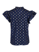 Summer new women's ruffled French retro shirt