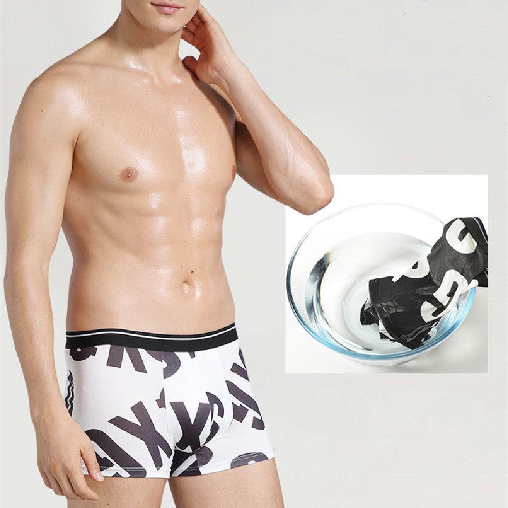 Summer seamless ice silk underwear: Antibacterial and cool, perfect for young men's comfort.