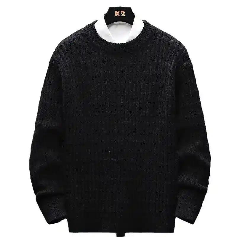 Sweater: Men's Loose Winter Crew Neck Sweater, New Outerwear Knitwear