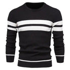 Sweater: Striped Men's Sweater - Fashion Casual Style.