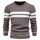 Sweater: Striped Men's Sweater - Fashion Casual Style.