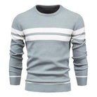 Sweater: Striped Men's Sweater - Fashion Casual Style.