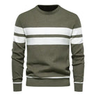 Sweater: Striped Men's Sweater - Fashion Casual Style.