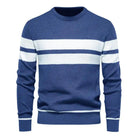 Sweater: Striped Men's Sweater - Fashion Casual Style.