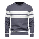 Sweater: Striped Men's Sweater - Fashion Casual Style.