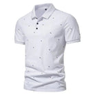 T-Shirt: Men's Printed Lapel Short Sleeve Casual T-shirt.