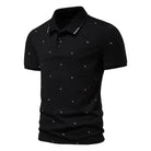 T-Shirt: Men's Printed Lapel Short Sleeve Casual T-shirt.