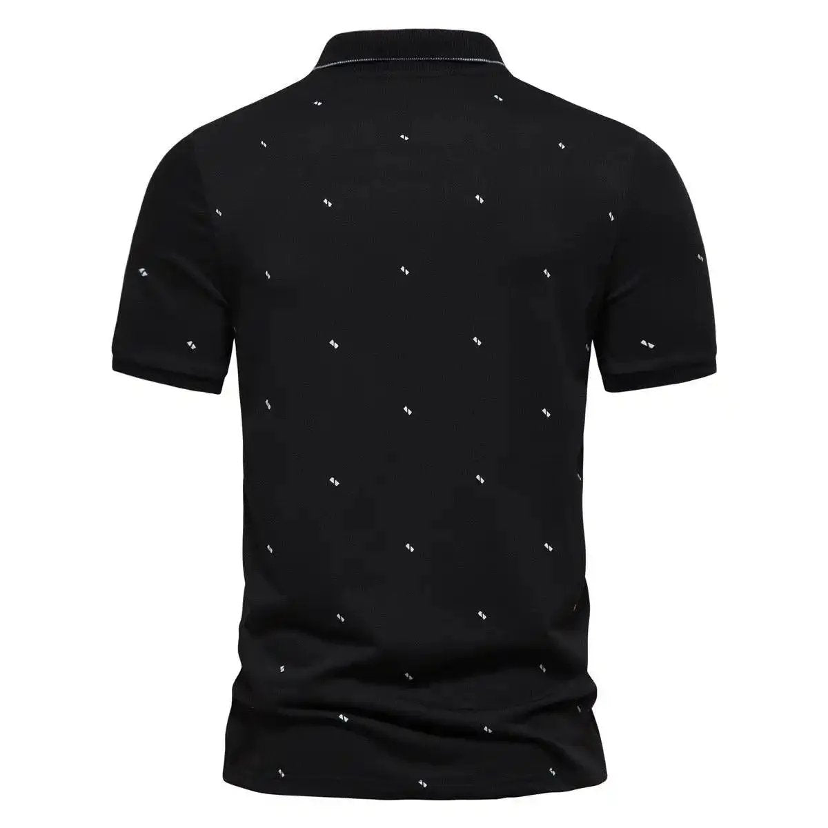 T-Shirt: Men's Printed Lapel Short Sleeve Casual T-shirt.