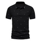 T-Shirt: Men's Printed Lapel Short Sleeve Casual T-shirt.