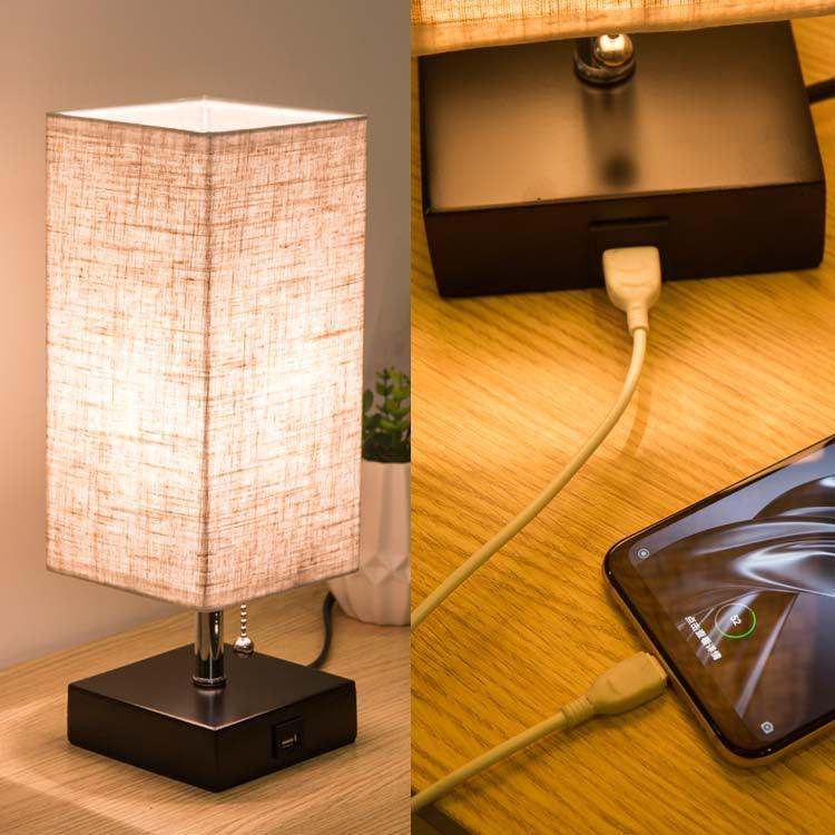 Table lamp: Linen square table lamp, perfect for study or bedside tables