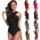 The New European And American Plus-size One-piece Swimsuits Cross